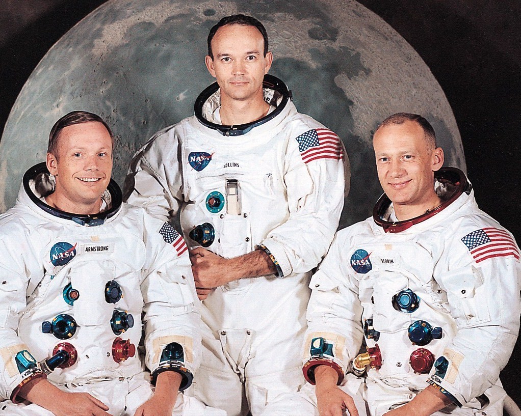 Apollo 11 Crew 1969 Neil Armstrong Collins Buzz Aldrin 8 x 10 Photo Photograph