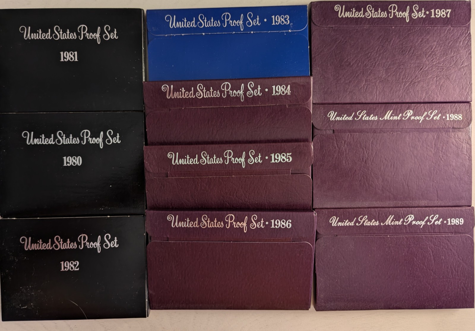 1980-1989 Complete United States Proof Set Decade Run OGP
