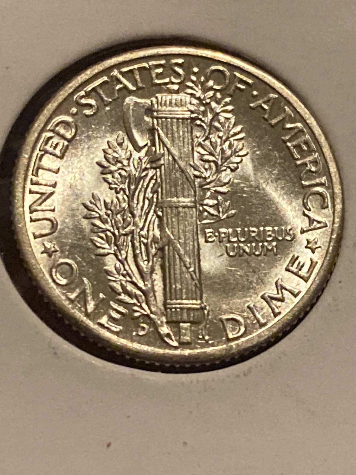 1942-D Mercury Dime - FSB - Unc 1