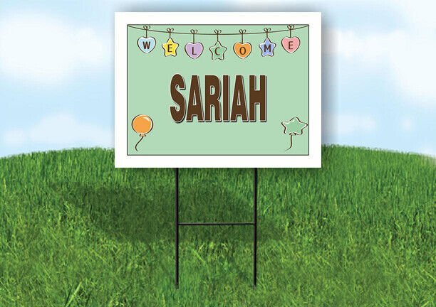 SARIAH WELCOME BABY GREEN  18 in x 24 in Yard Sign Road Sign with Stand