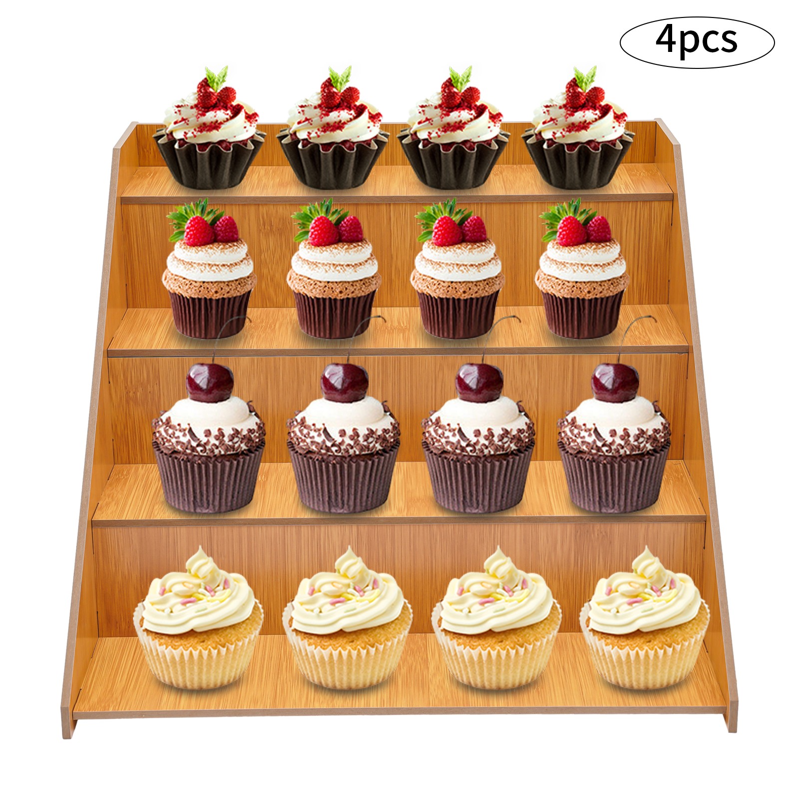 4 Pcs Retail Display Rack, 4 Tier Display Rack, Tabletop Display Stand