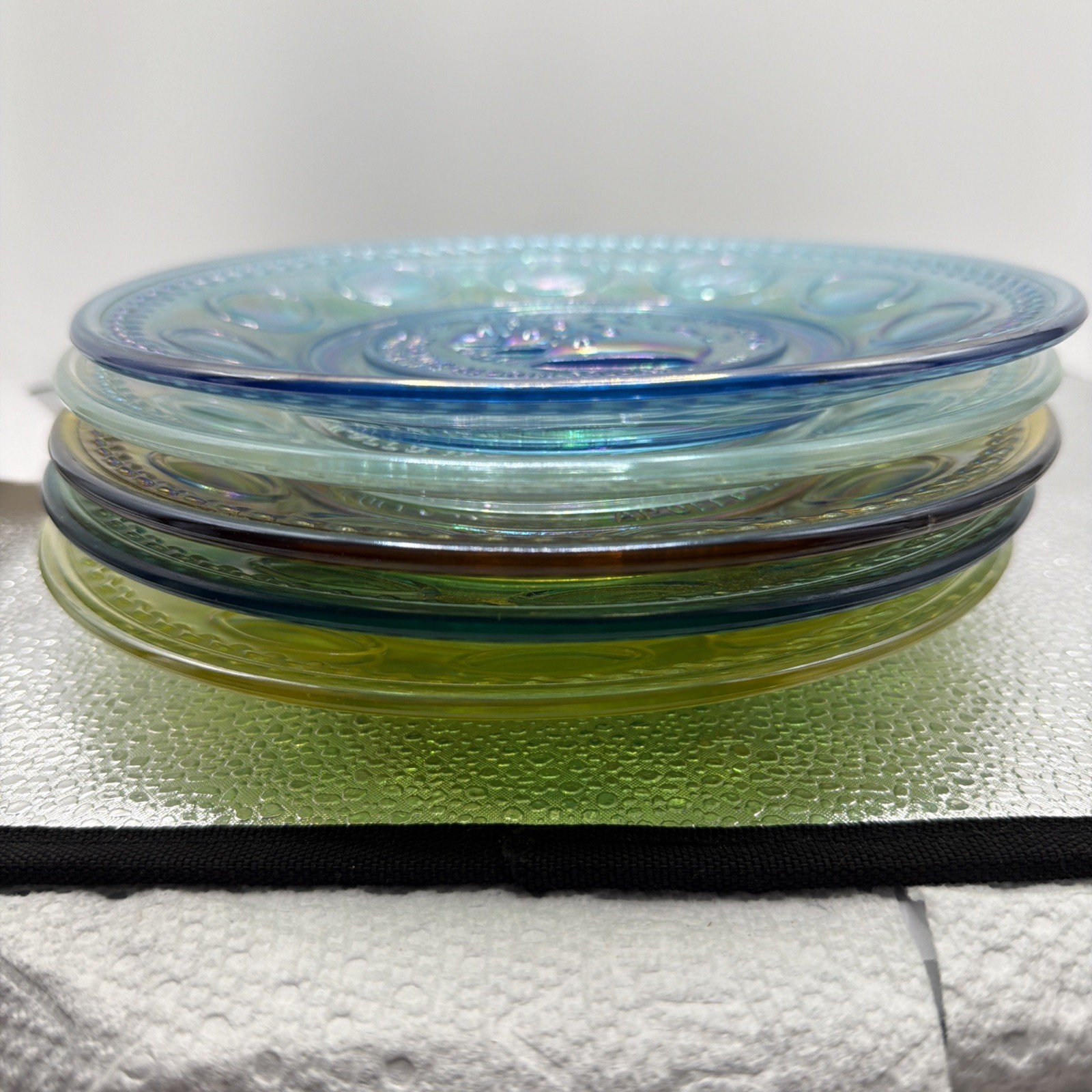 VTG 1969 Wheaton Apollo 11-15 Iridescent Carnival Glass Commemorative Plates 6