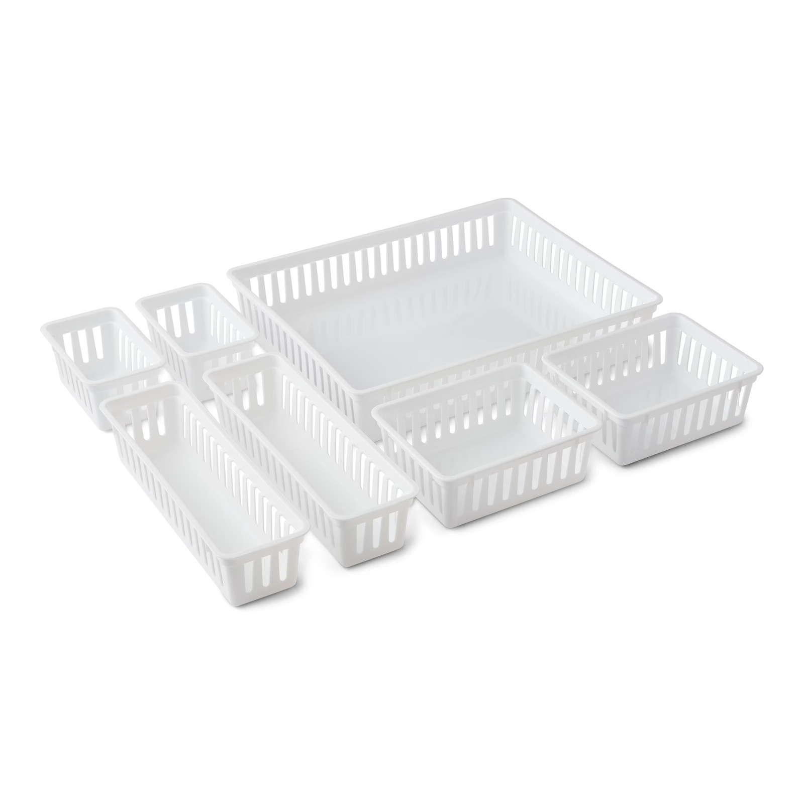 Multi-size Storage Bins for Kitchen, Desk & Bathroom Drawers