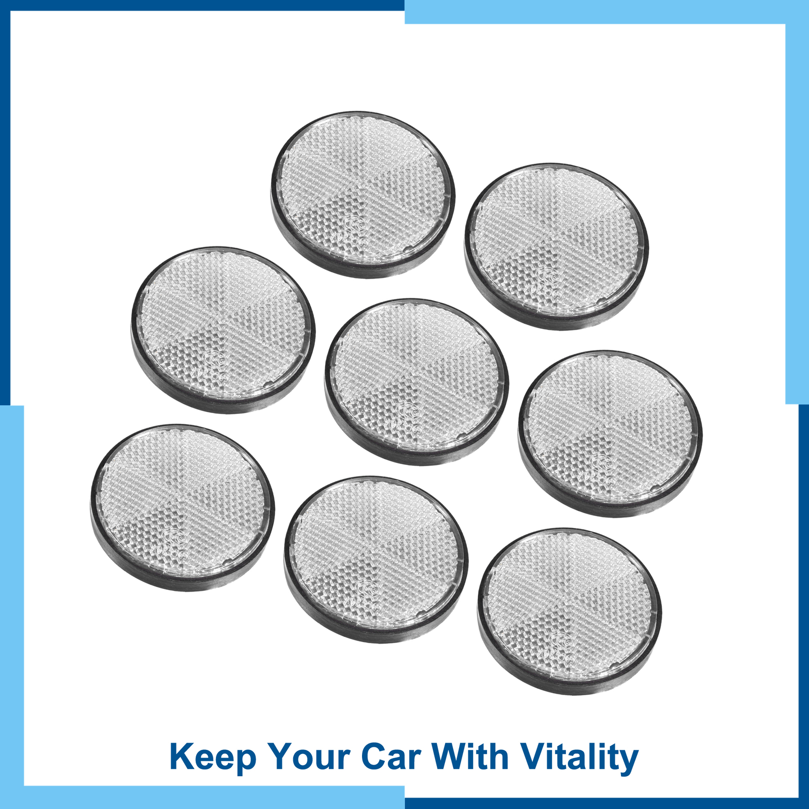 Universal Pack(8) Round Stick-on Safety Spoke Reflective Self Adhesive Reflector