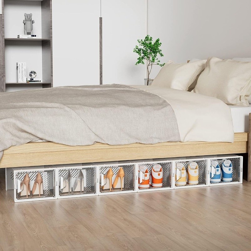Stackable Shoe Box Magnetic Door Aromatherapy Ventilation Space Saver Storage US
