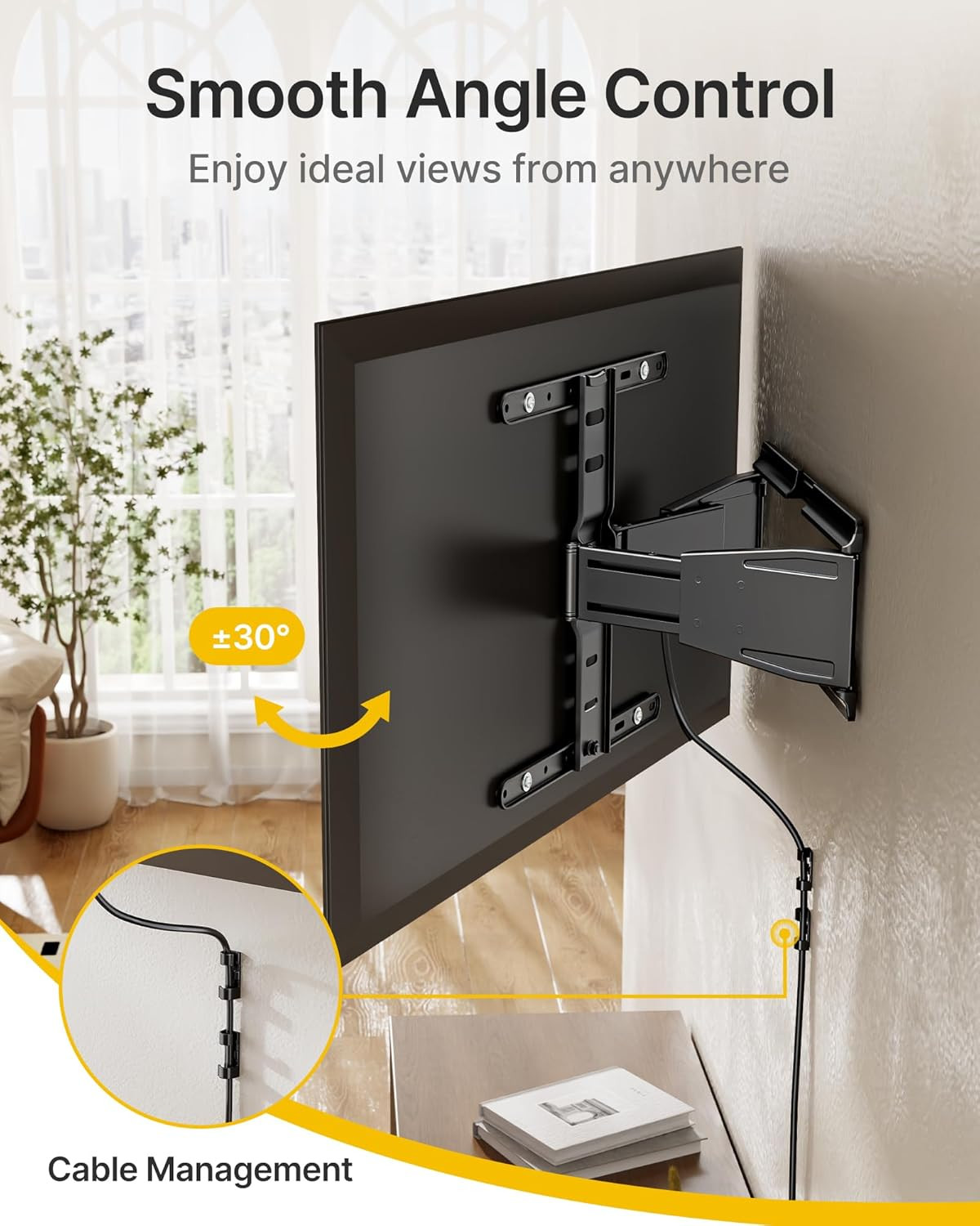 0.77" Ultra Slim TV Wall Mount for 37-75 Inch Tvs, Thin Low Profile Full Motion