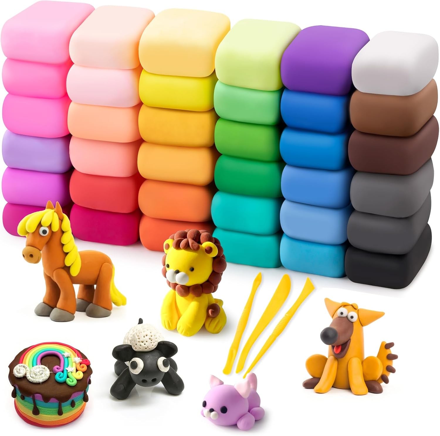 Air Dry Clay 36 Colors, Modeling for Kids, DIY 36 PCS, Multicolor