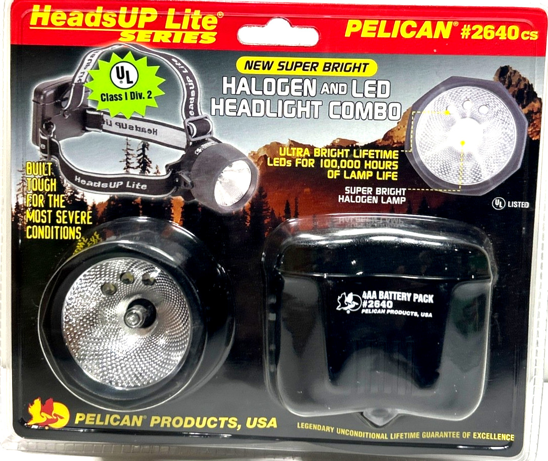 Pelican HeadsUp Lite 2640CS Headlight Headlamp Combo New (w/w/wcr1