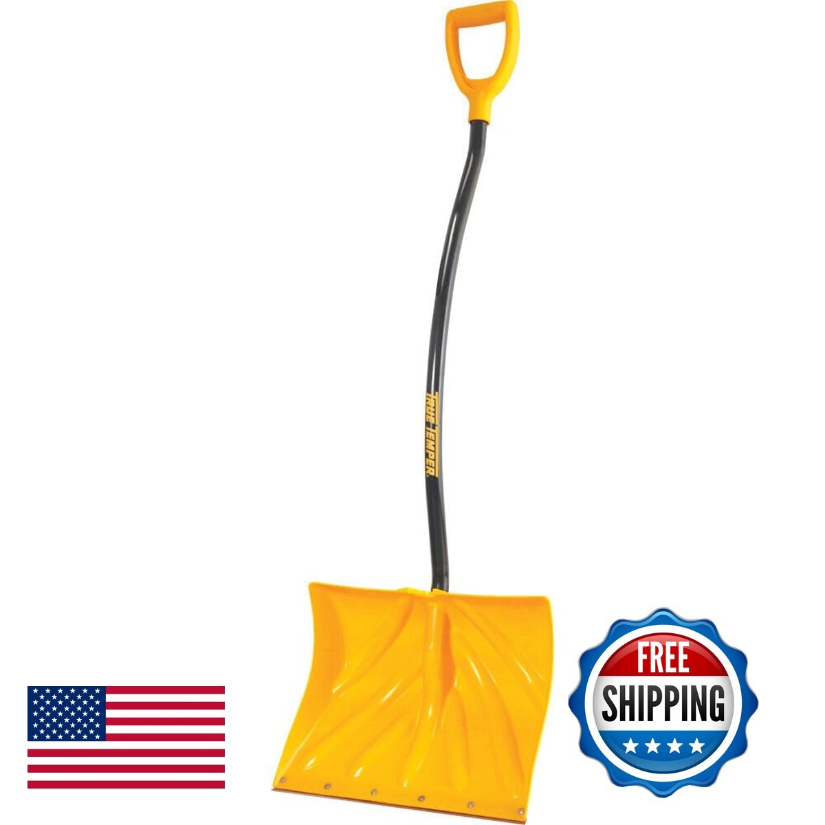 True Temper 1603400 Poly Snow Shovel/Pusher 18 Inch D-Grip Steel Handle