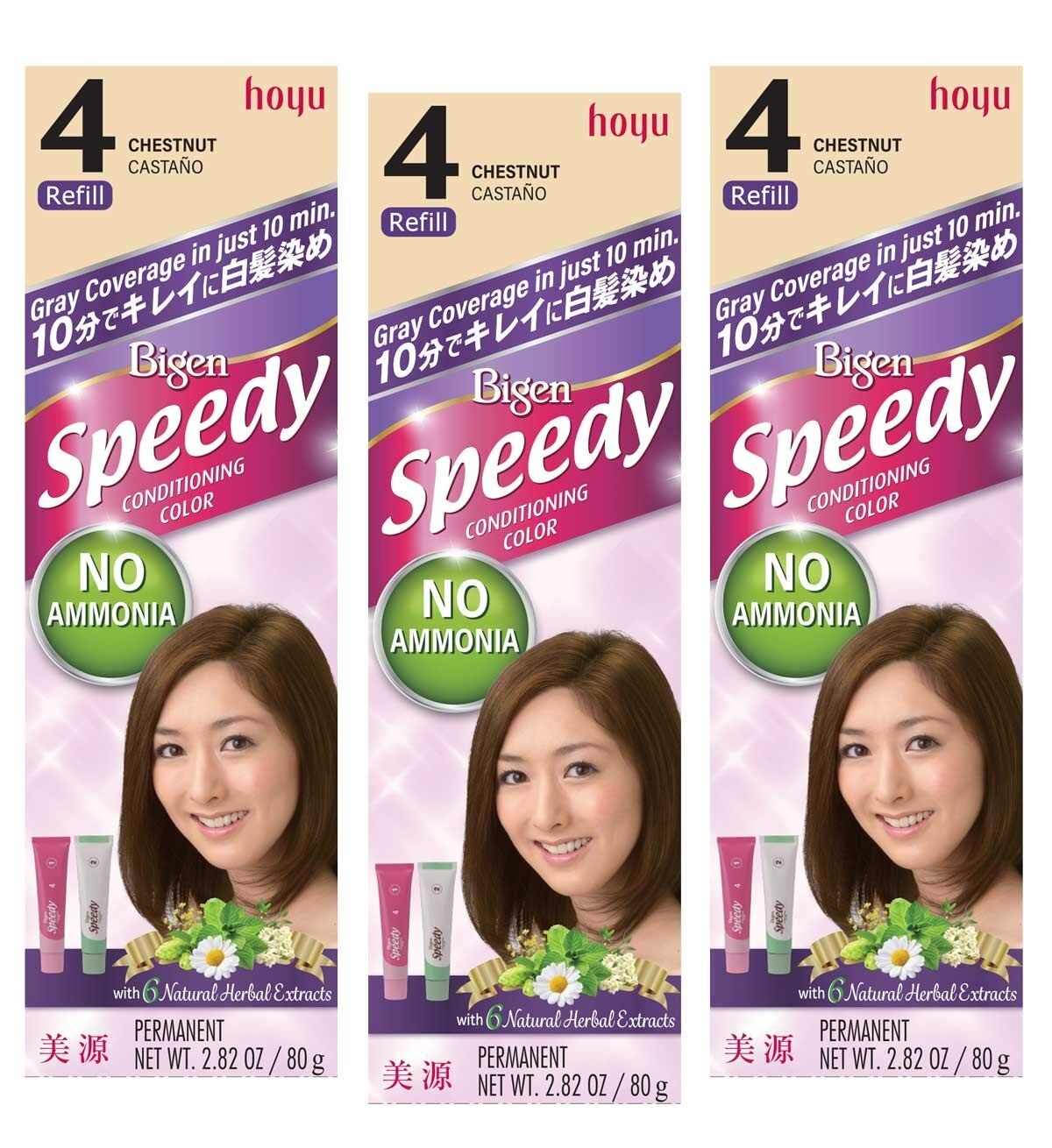 Bigen Speedy Conditioning Color Refill #4 Chestnut (Pack of 3)