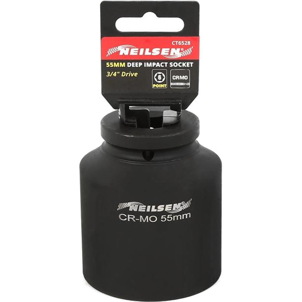 Neilsen 3/4" Drive Standard Deep Square Metric Single Impact Socket 55mm