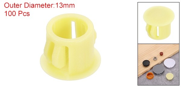 100pcs 10mm Yellow Hole Plugs Flush Type Plastic Plugs