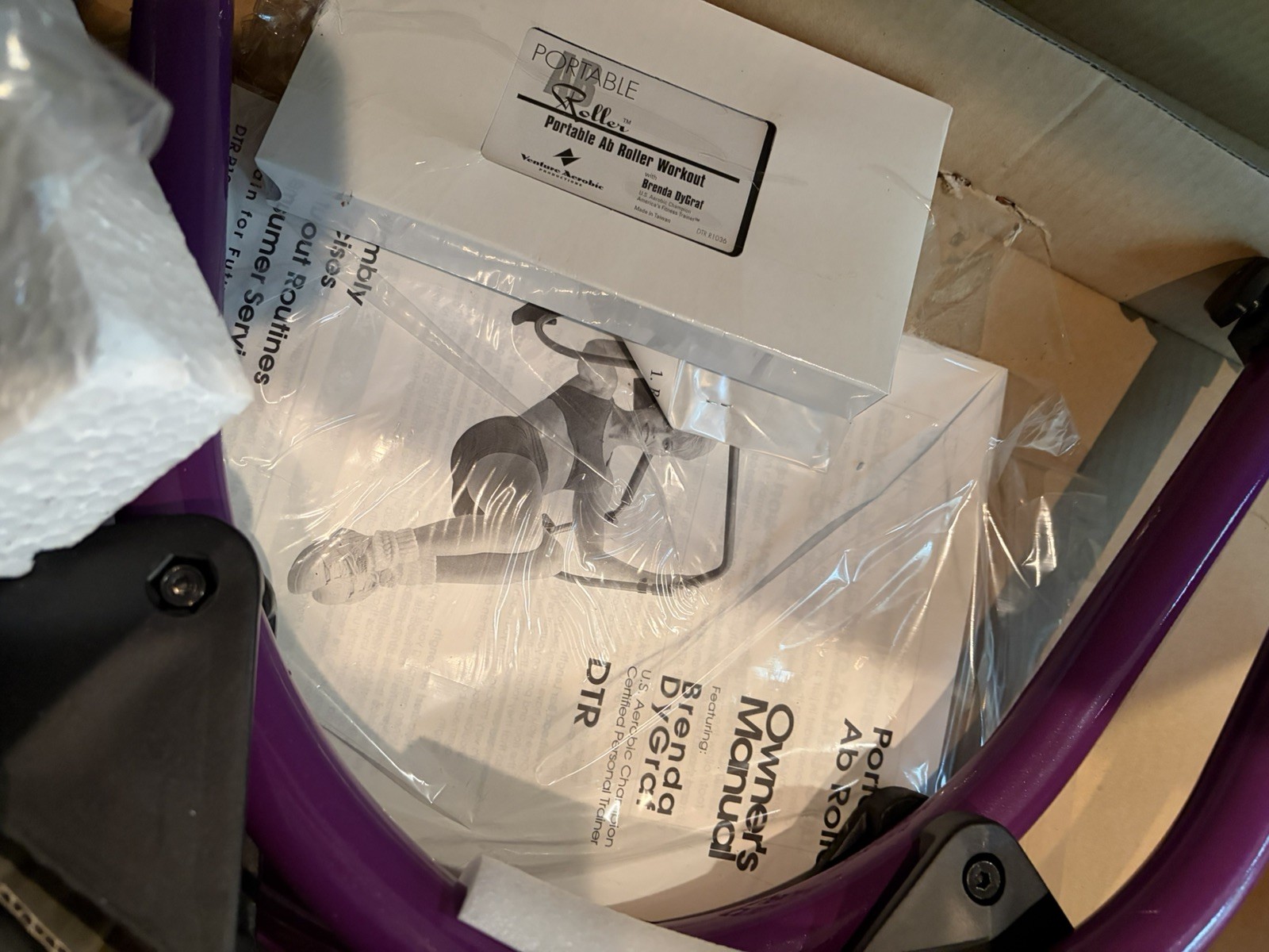 Vintage Ab Roller Portable Abdominal Exercise Adjustable W/video New Opened Box