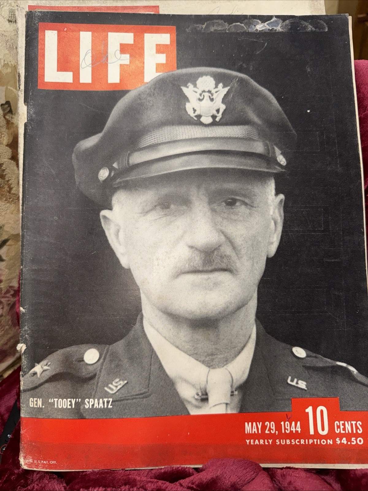LIFE MAGAZINE. May 29, 1944. WWII ERA General Tooey Spaatz. Bagged