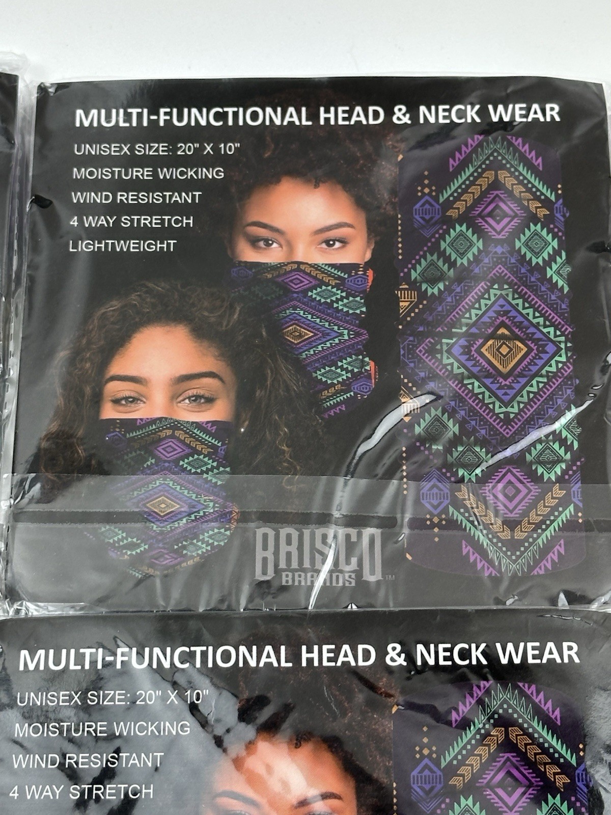 Lot of 7 Brisco Aztec Geometric Tribal Neck Gaiter Face Mask 20x10