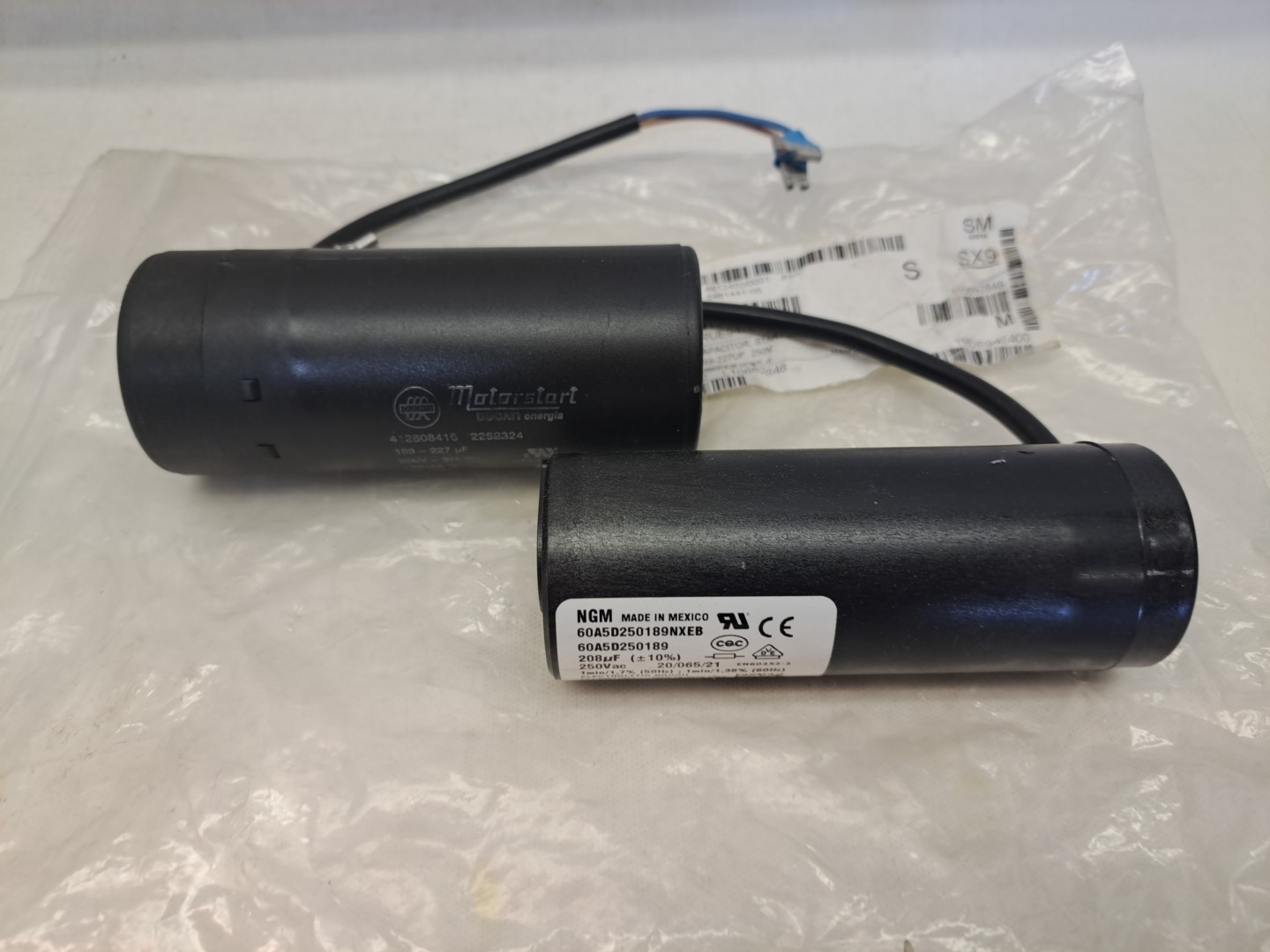 Lot of 2 Motor Starter Capacitors (see description for details)  NEW, no box