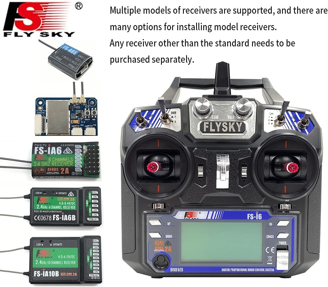 6CH 2.4GHz RC Transmitter & Receiver for Drone Plane Helicopter
