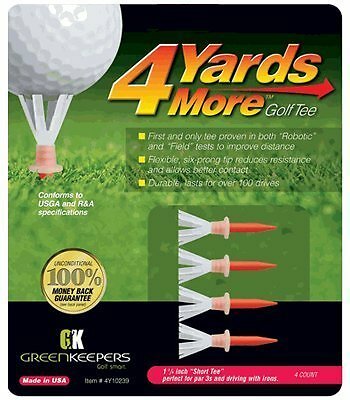 4 Yards More Golf Tee - 1 3/4" - Red (4 Tees)