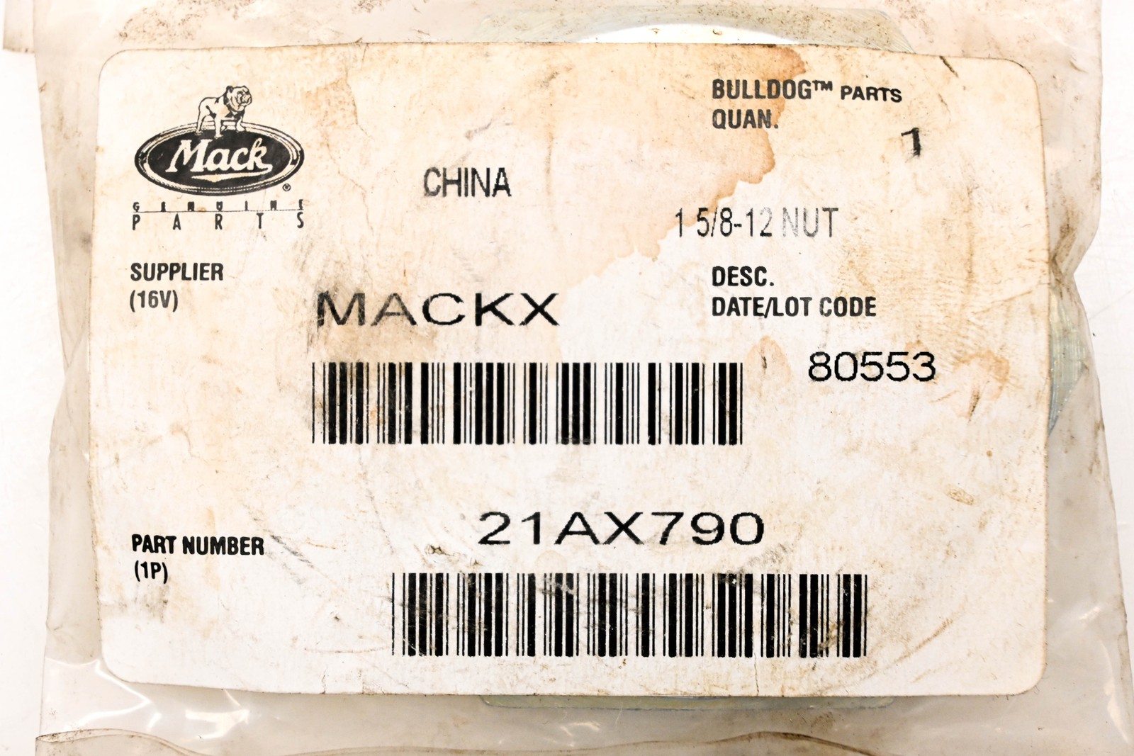 Mack 21AX790 Nut NOS