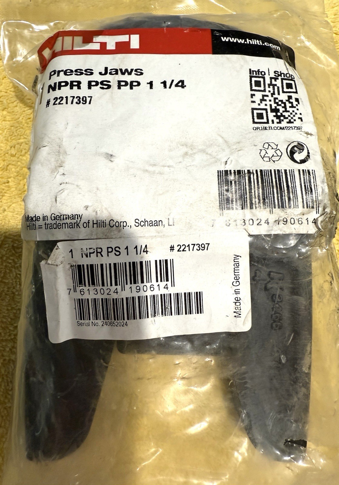 Hilti Pipe Press Jaw 1-1/4" Dia NPR PS PP 2217397