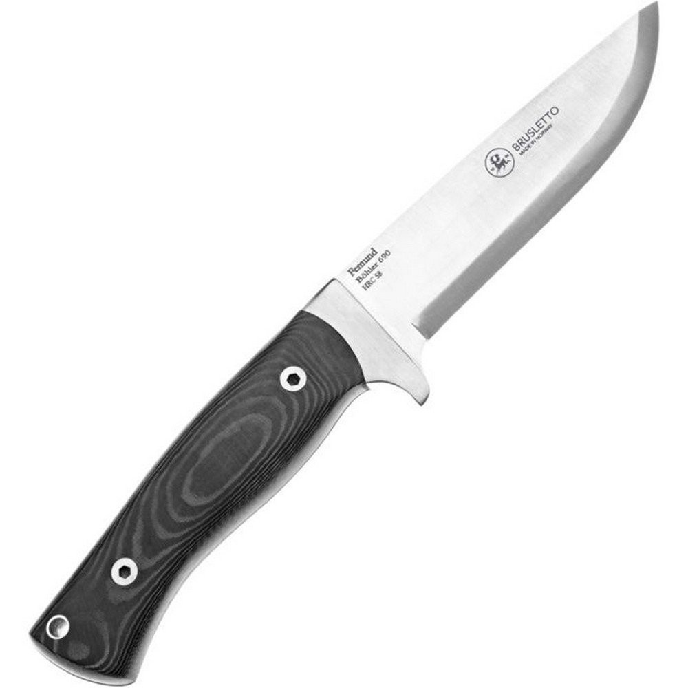 Brusletto Fixed Knife Bohler N690 Steel Blade Canvas Micarta Handle - BO10104