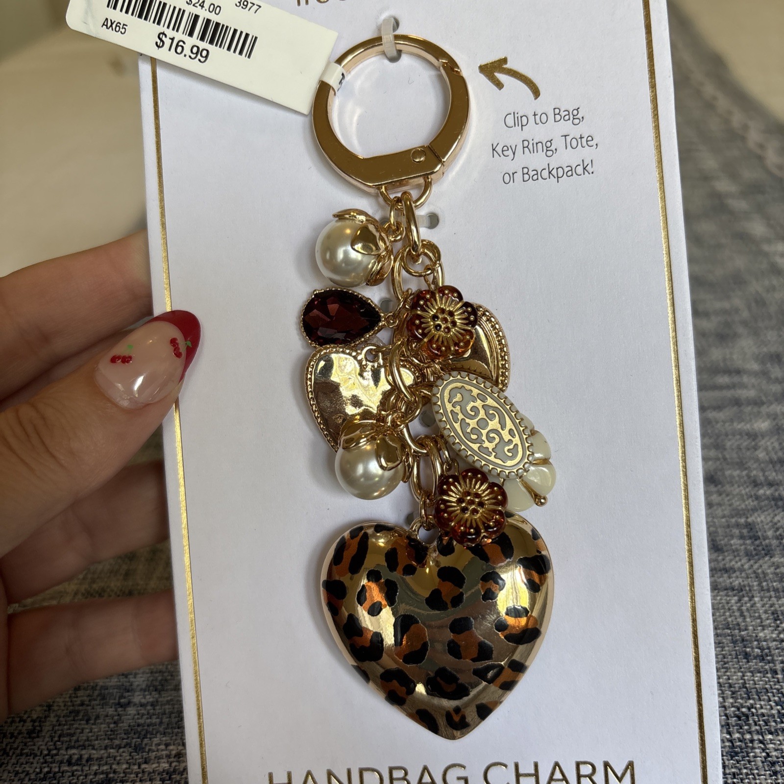 True To Form Handbag Charm. Leopard Print