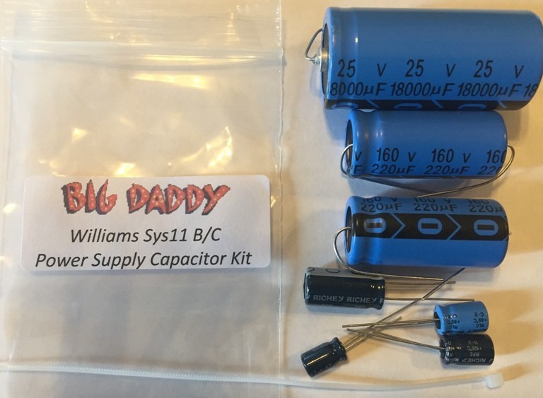 Big Daddy Power Supply Capacitor Repair Kit For Williams System 11B/11C Pinballs