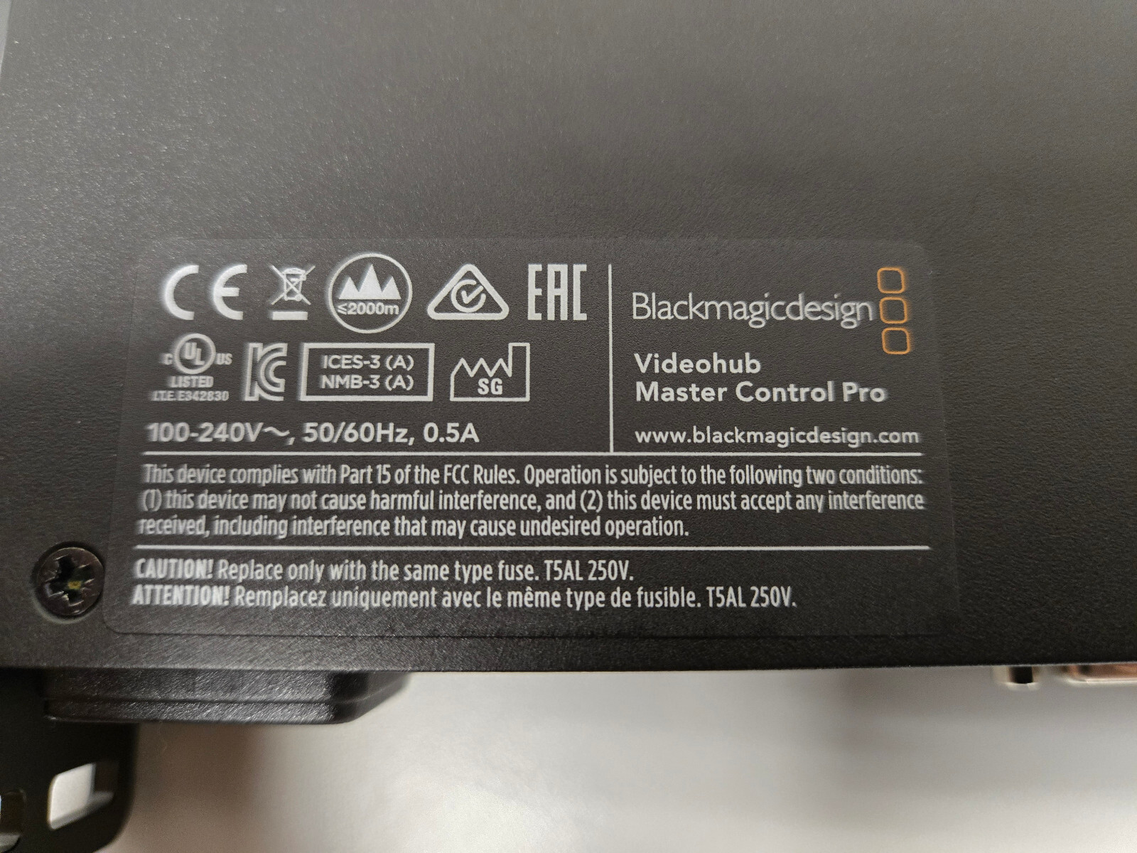 Black Magic Videohub Master Control Pro for router control