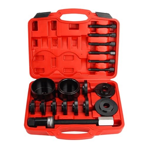 19 PCS Bearing Press Kit Front Wheel Drive Bearing Puller Set FWD Bearing Red