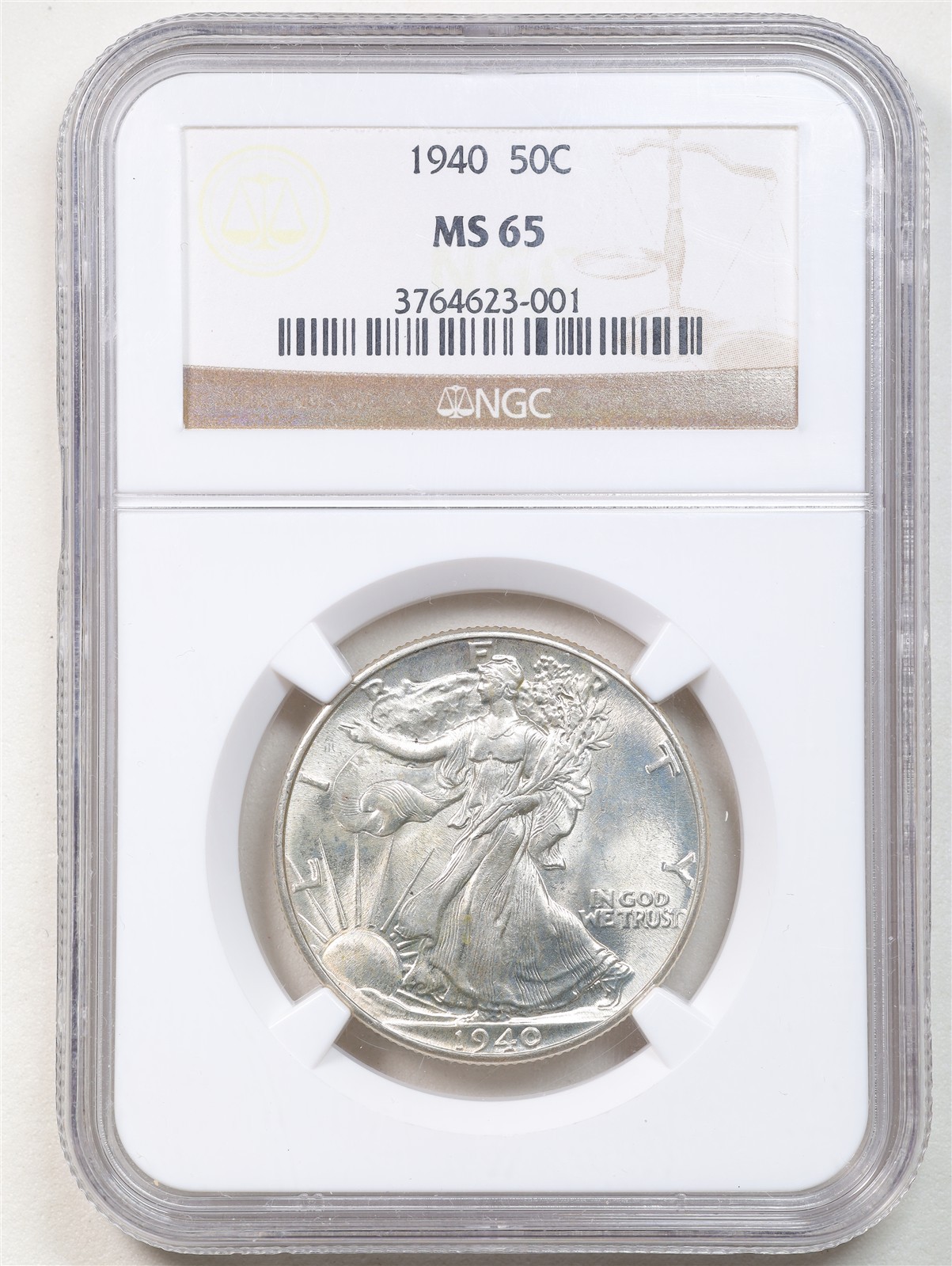 1940 50C Walking Liberty Half Dollar MS65 NGC 3764623-001