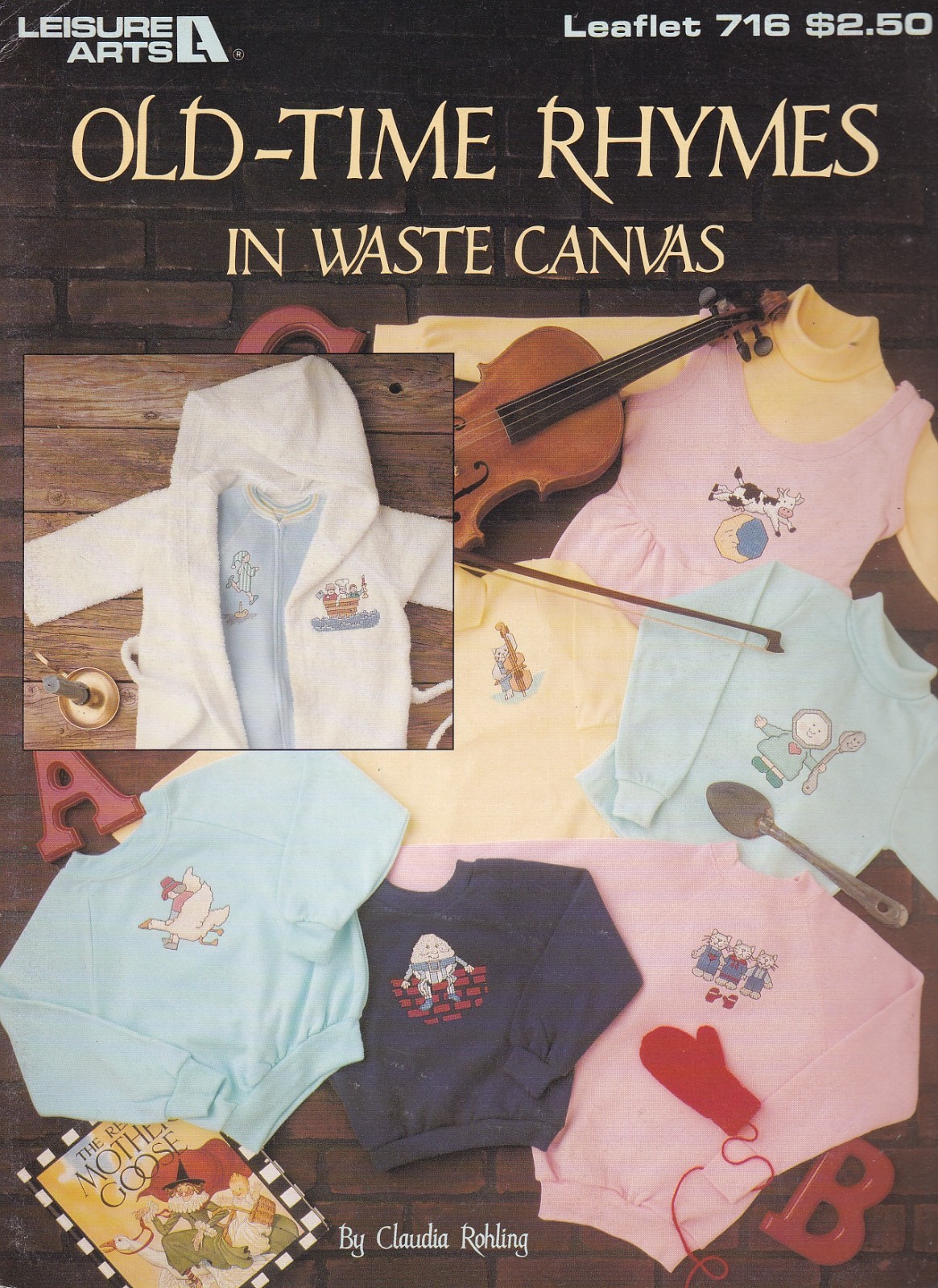 Cross Stitch Pattern Leaflet OLD-TIME RHYMES in Waste Canvas Leisure Arts 716