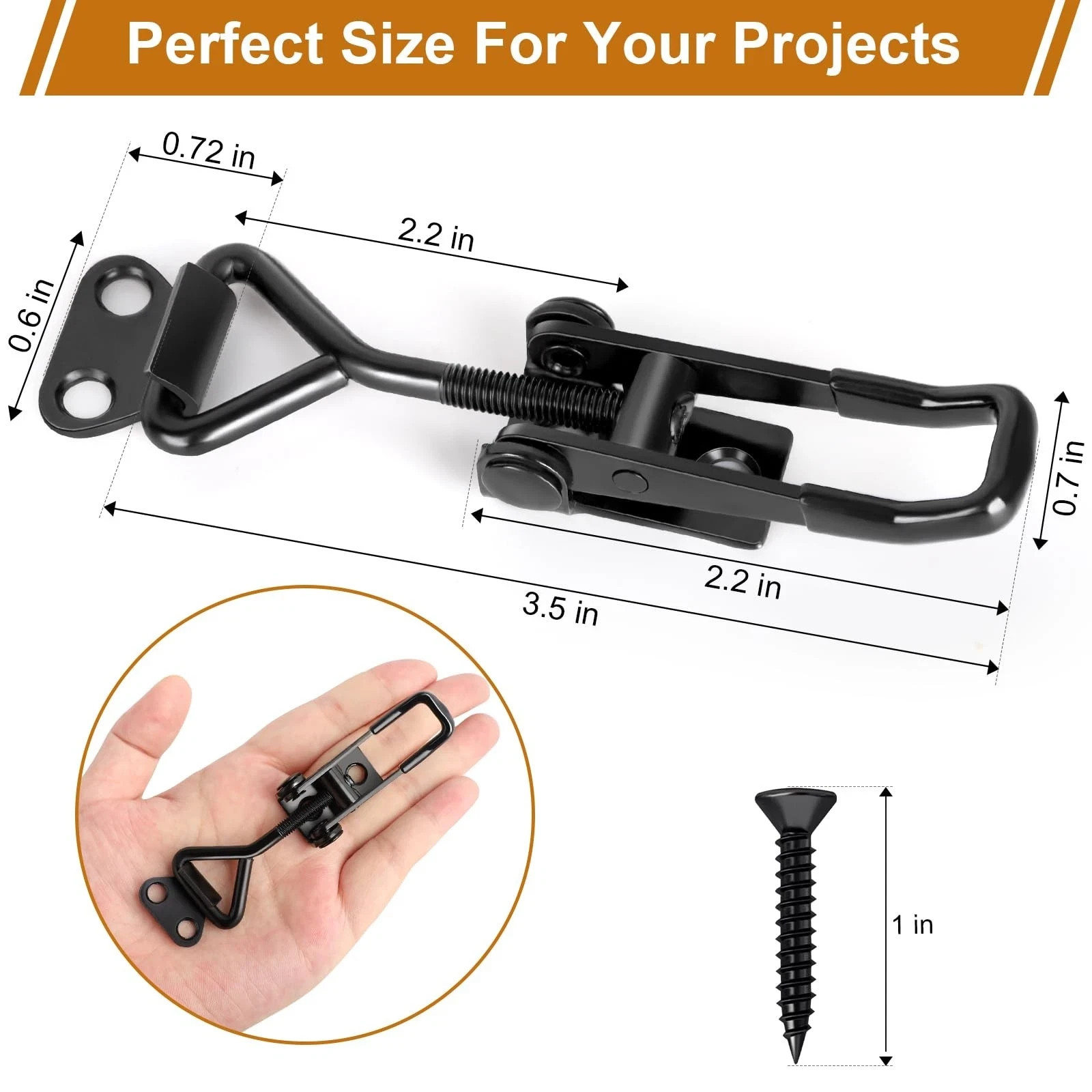 6 Pack Adjustable Toggle Latch Clamp, Upgraded Clamp Black