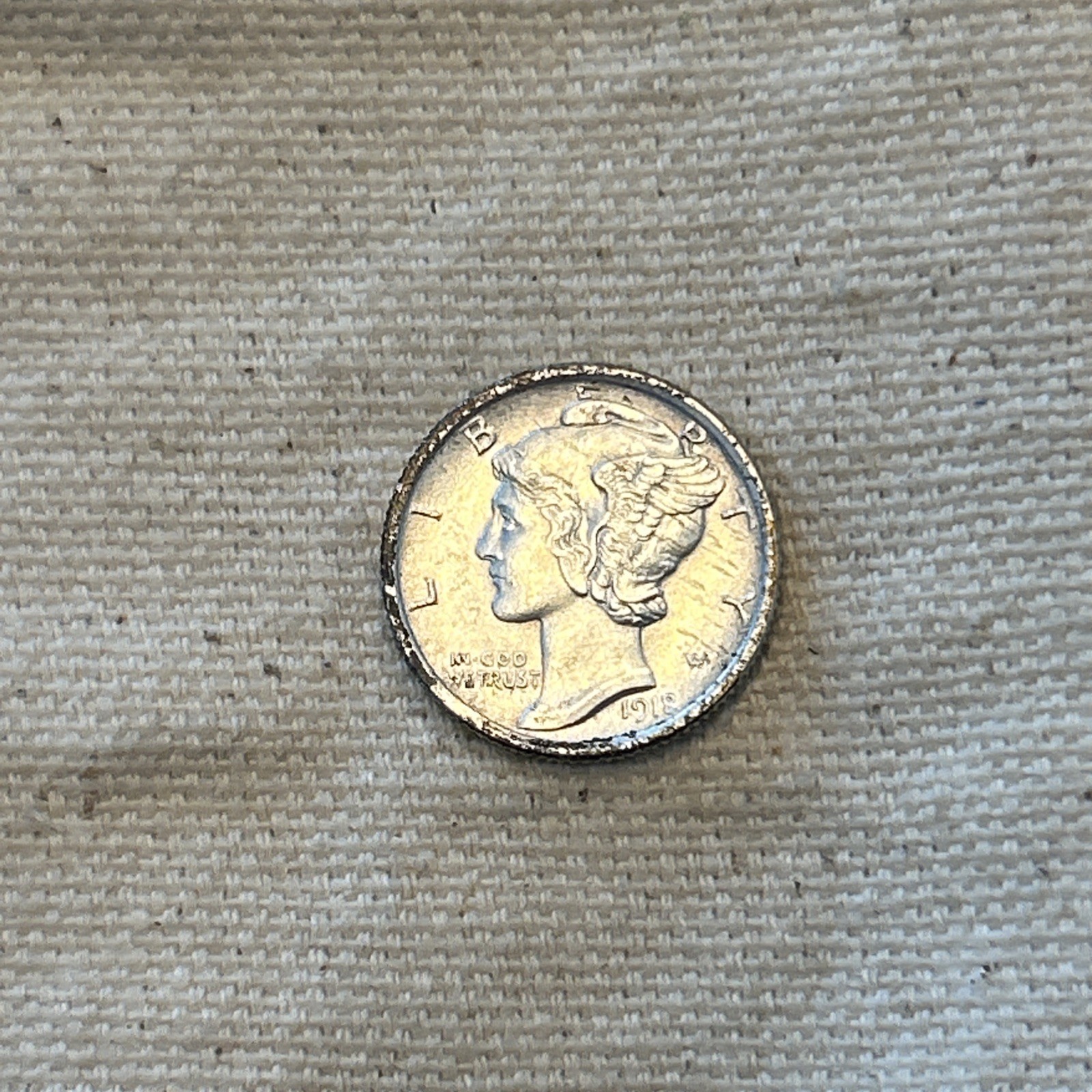 1918-P Mercury Dime, FULL Split Bands, BU Details FSB, RARE This Nice #MM 3-95