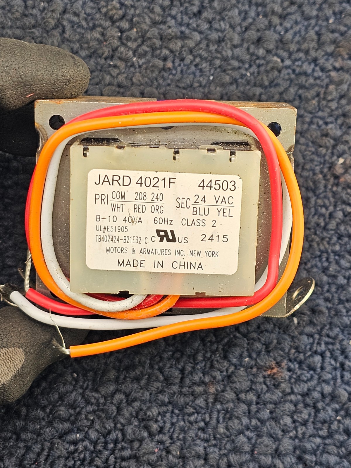 Jard by Mars r 44503/4021F: Control Transformer NEMA Class II 208/240VAC