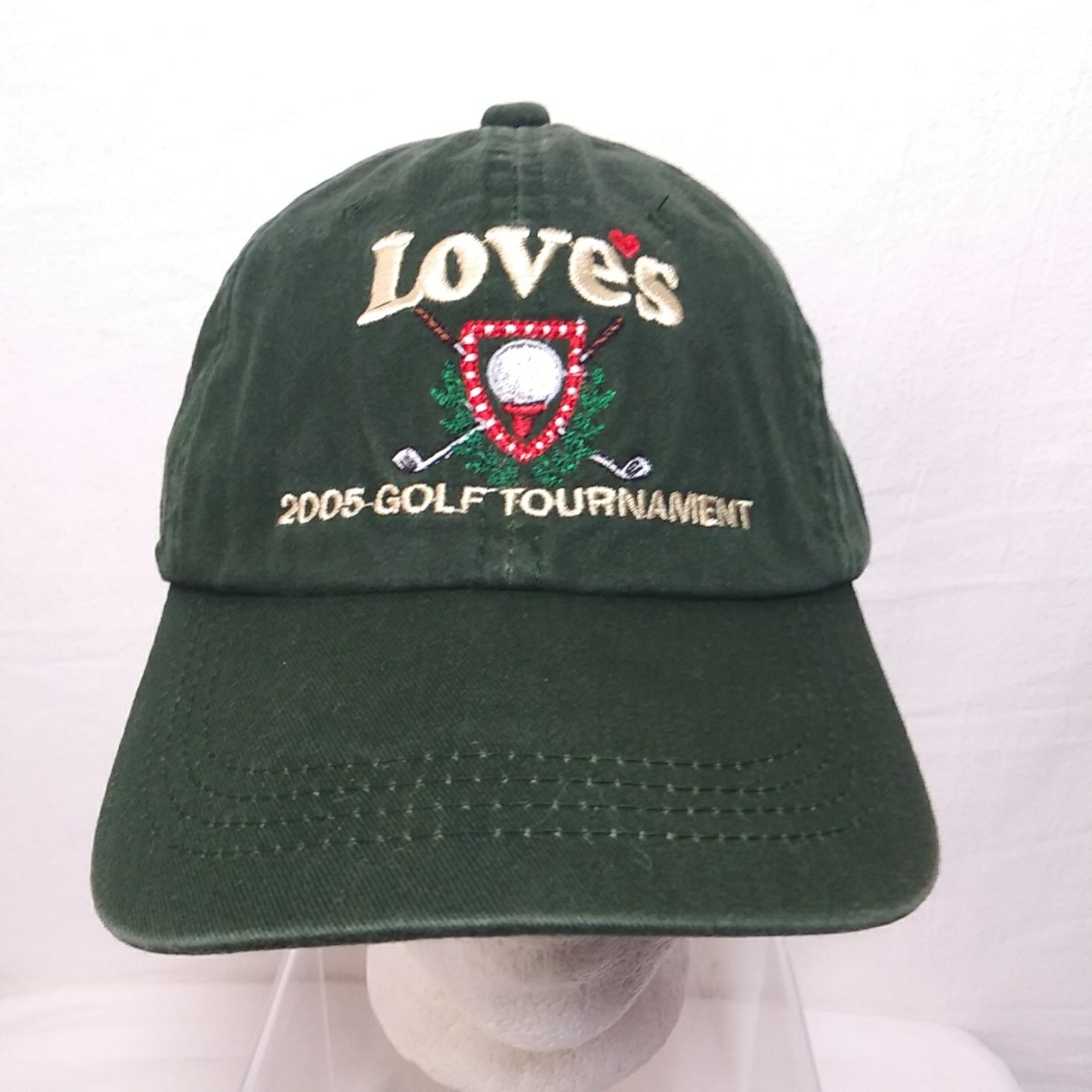 Love's Strapback Hat 2005 Golf Tournament Dark Green Cotton