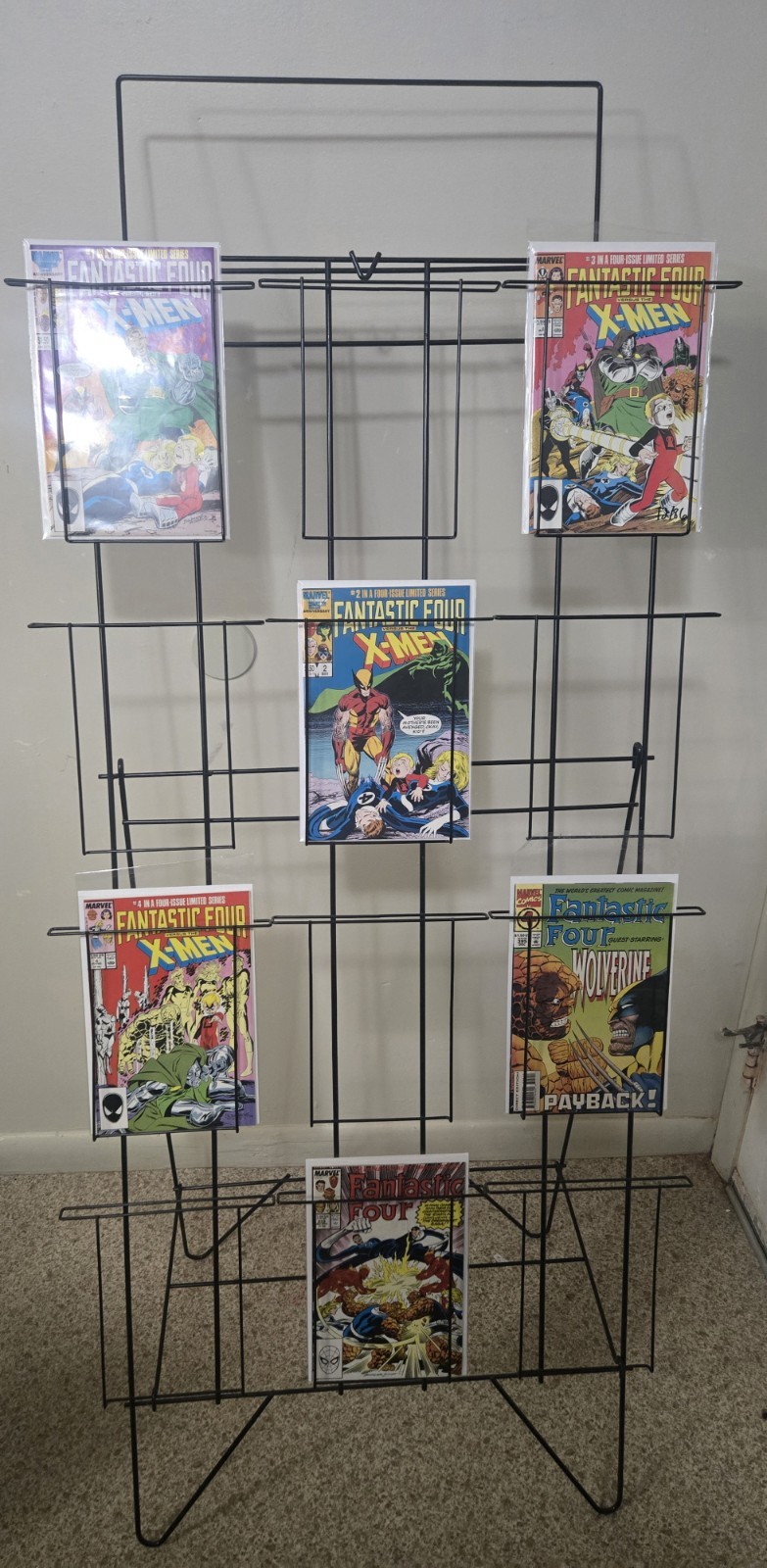 VTG Wire Comic Book Rack Standing Or Wall Mount Store Display 57 X 26