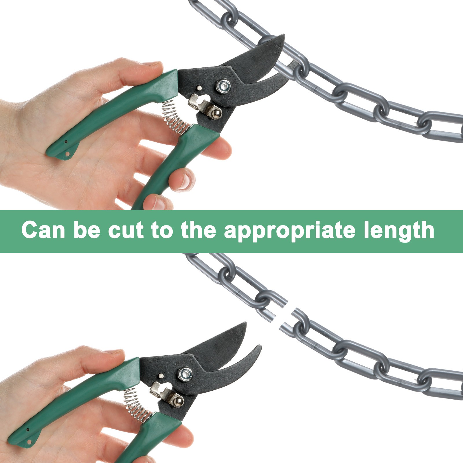 Plastic Barriers Chain, 24Ft Length Gray Plastic Safety Chain Link