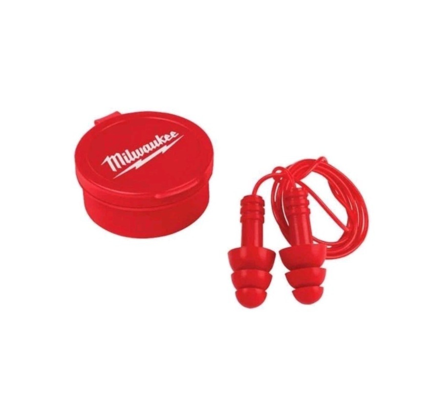 Milwaukee Silicone Ear Plugs Corded, 3 Pairs, Class AL