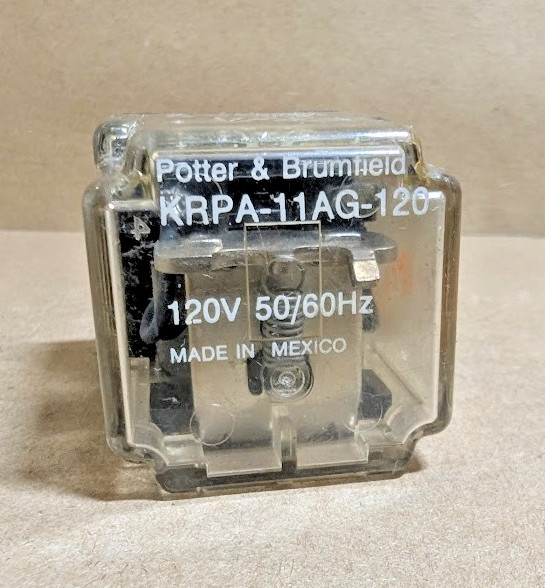 TE Potter & Brumfield KRPA-11AG-120 Gen. Power Relay, 120VAC, 10A, DPDT (New NB)