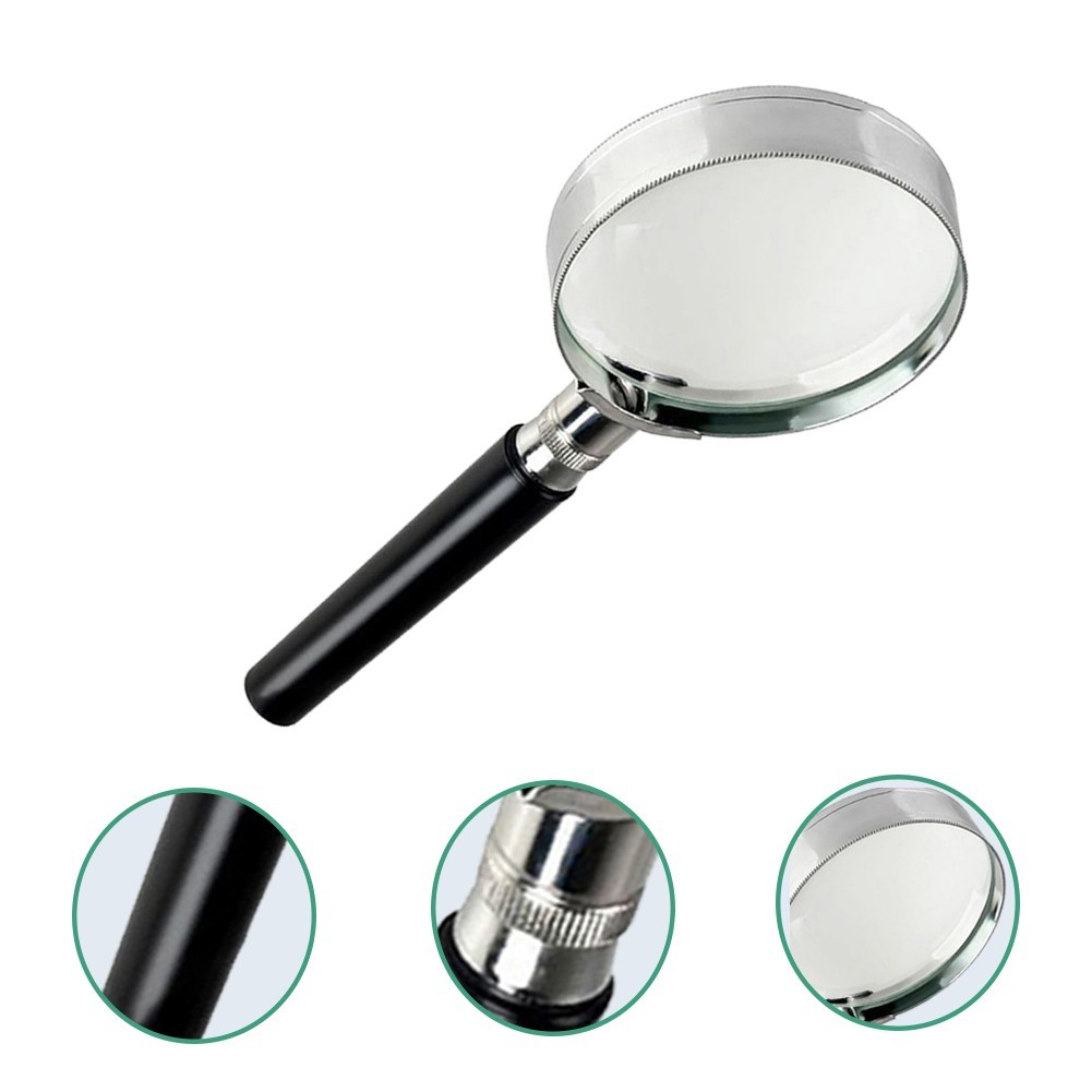 Convenient Handheld Magnifier 5X Magnification Portable 75mm to100mm Lens