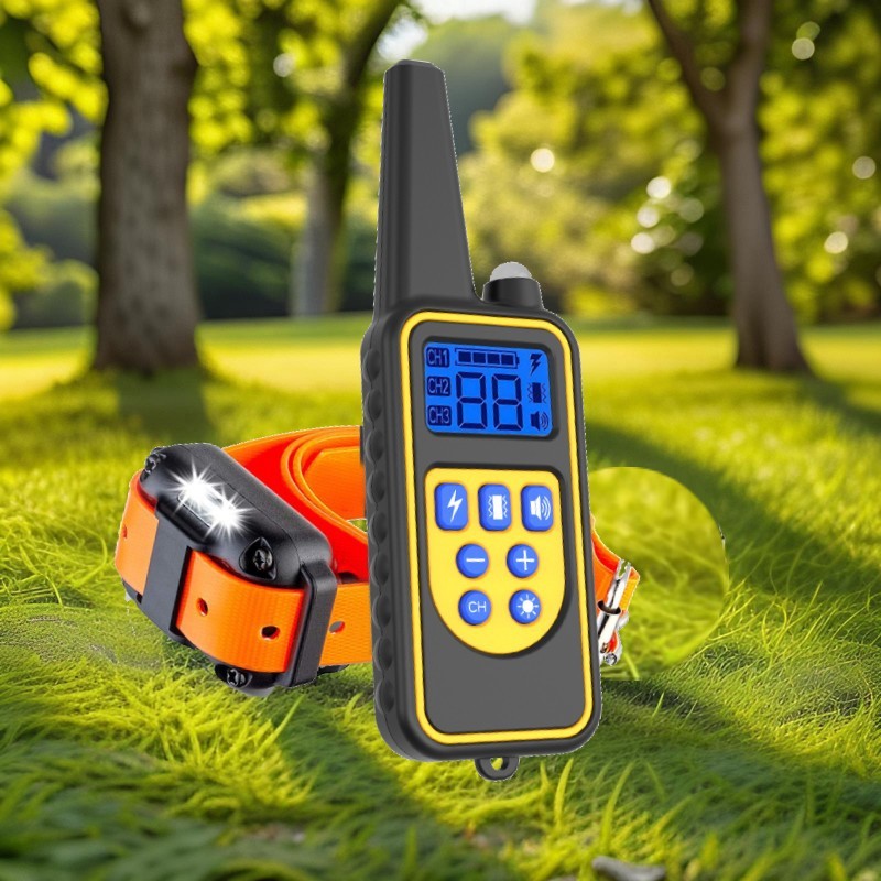 Pet Dog Training Collar 800m Waterproof Rechargeable Electric Shock LCD Display