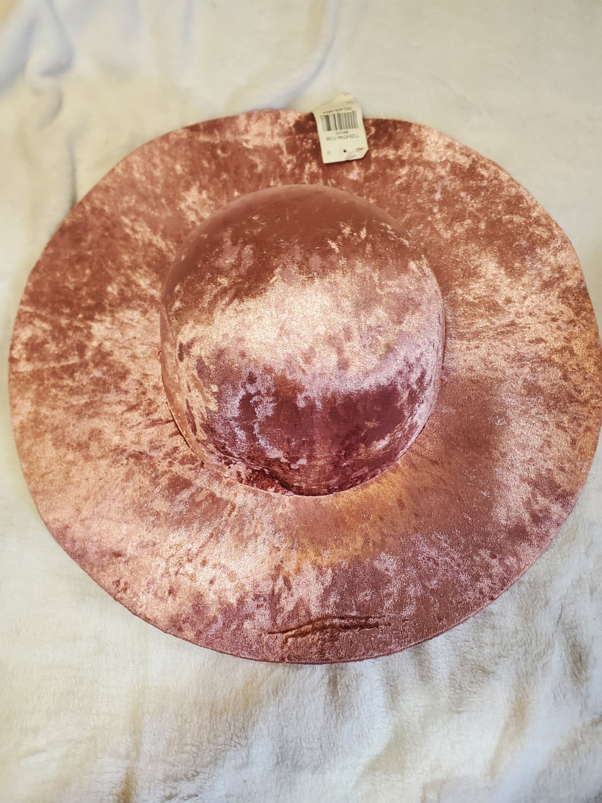 Mauve Velvet Wide Brim Hat Costume Headgear Adult Unisex One Size Plush