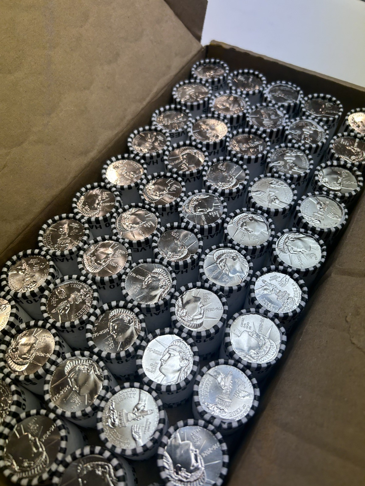 2026-D - 50 Roll Box - Enduring Liberty Semiquincentennial Half Dollar Rolls