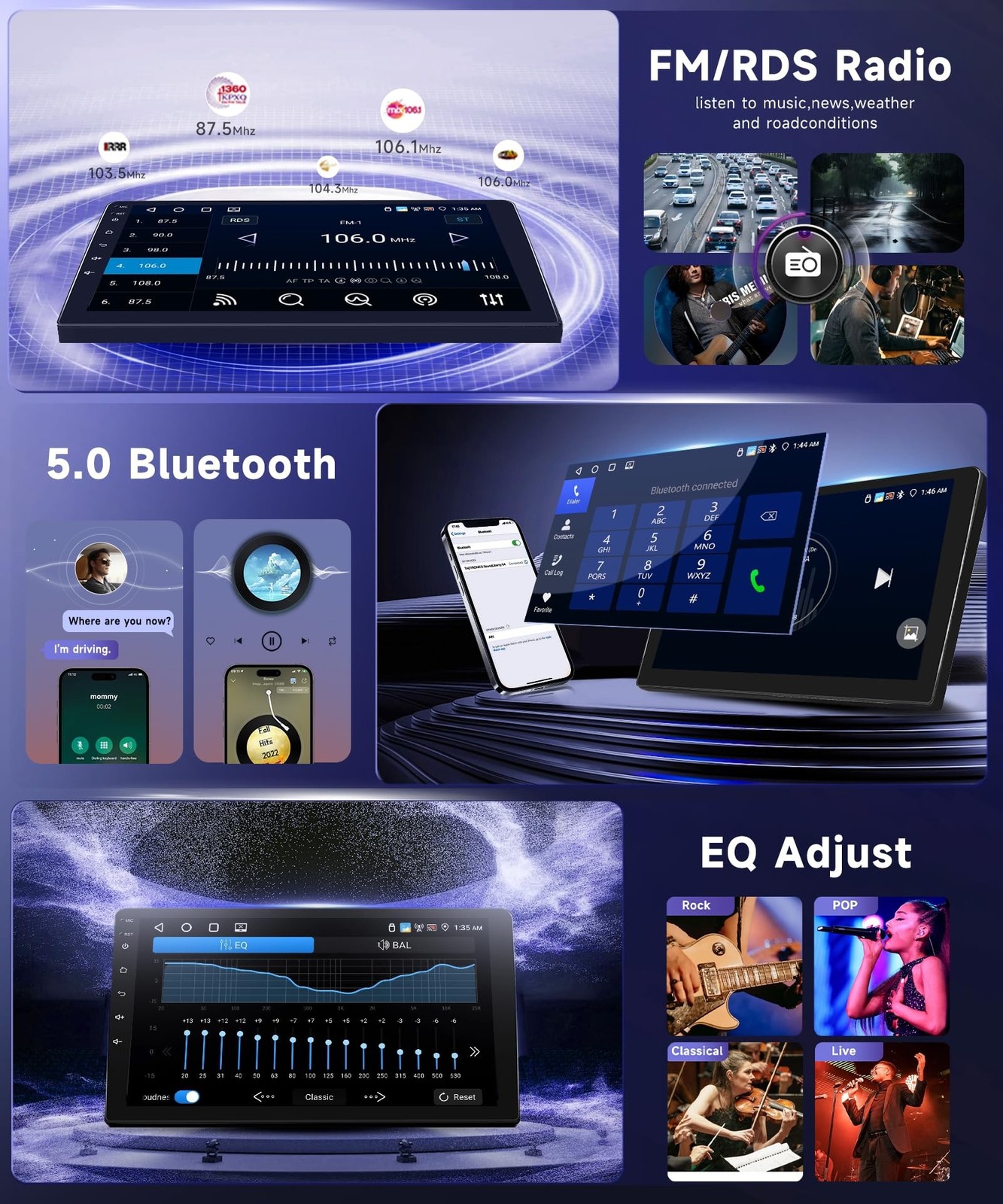 4G+64G Car Radio Stereo for Toyota RAV4 2007-2011, 10.1inch IPS Touch Screen/...
