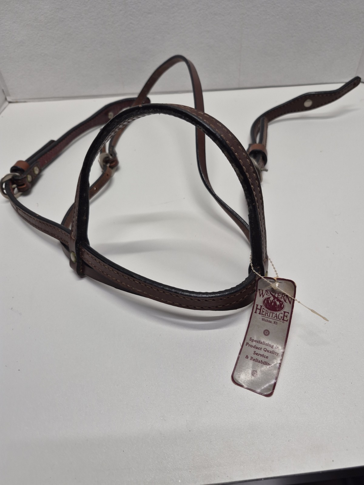 Western Heritage Brown Leather Browband Headstall 5/8" width With Tag!