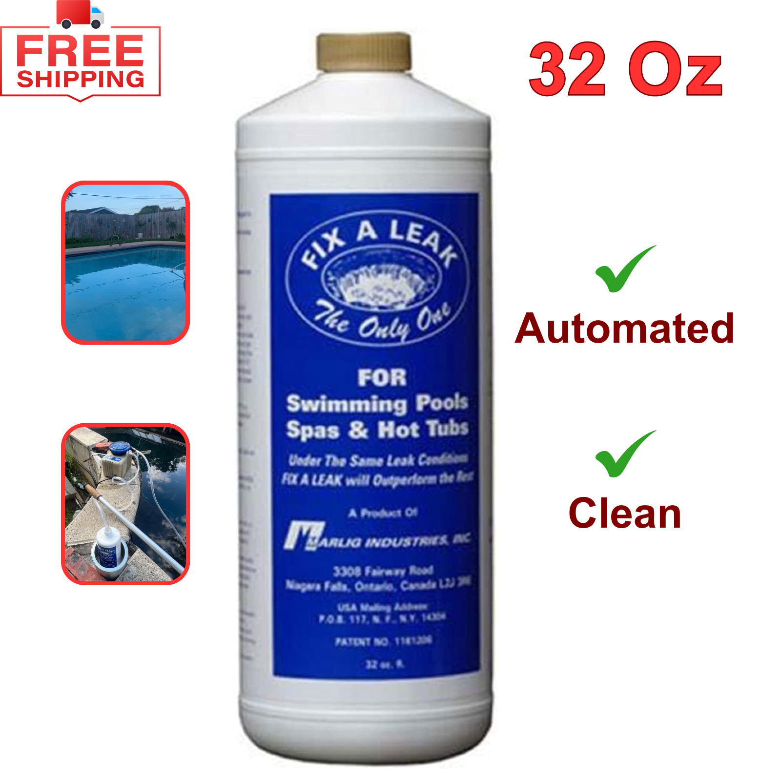 Fix-A-Leak By Marlig For Swimming Pool Spa Hot Tub Leaks 32 Oz White,Sand Filter