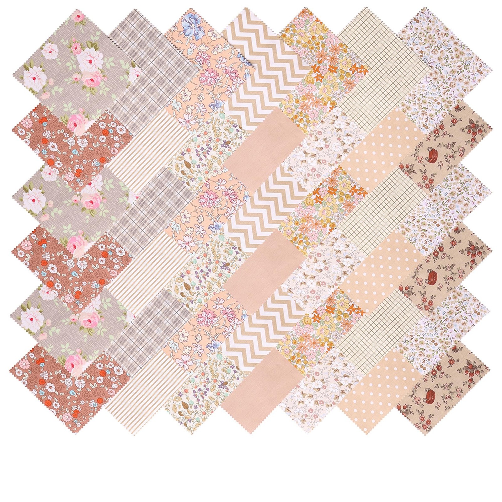 Charm Packs for Quilting 5 inch, Vintage Floral Print Cotton Quilting Fabric ...