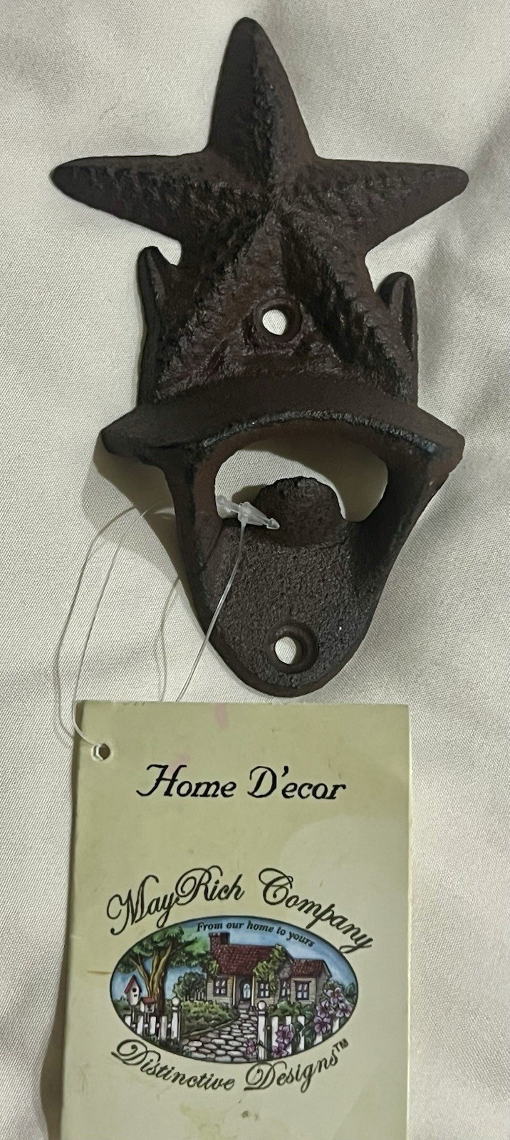 NWT Cast Iron Wall Mounted Starfish 6" Bottle Opener Nautical Decor NEW