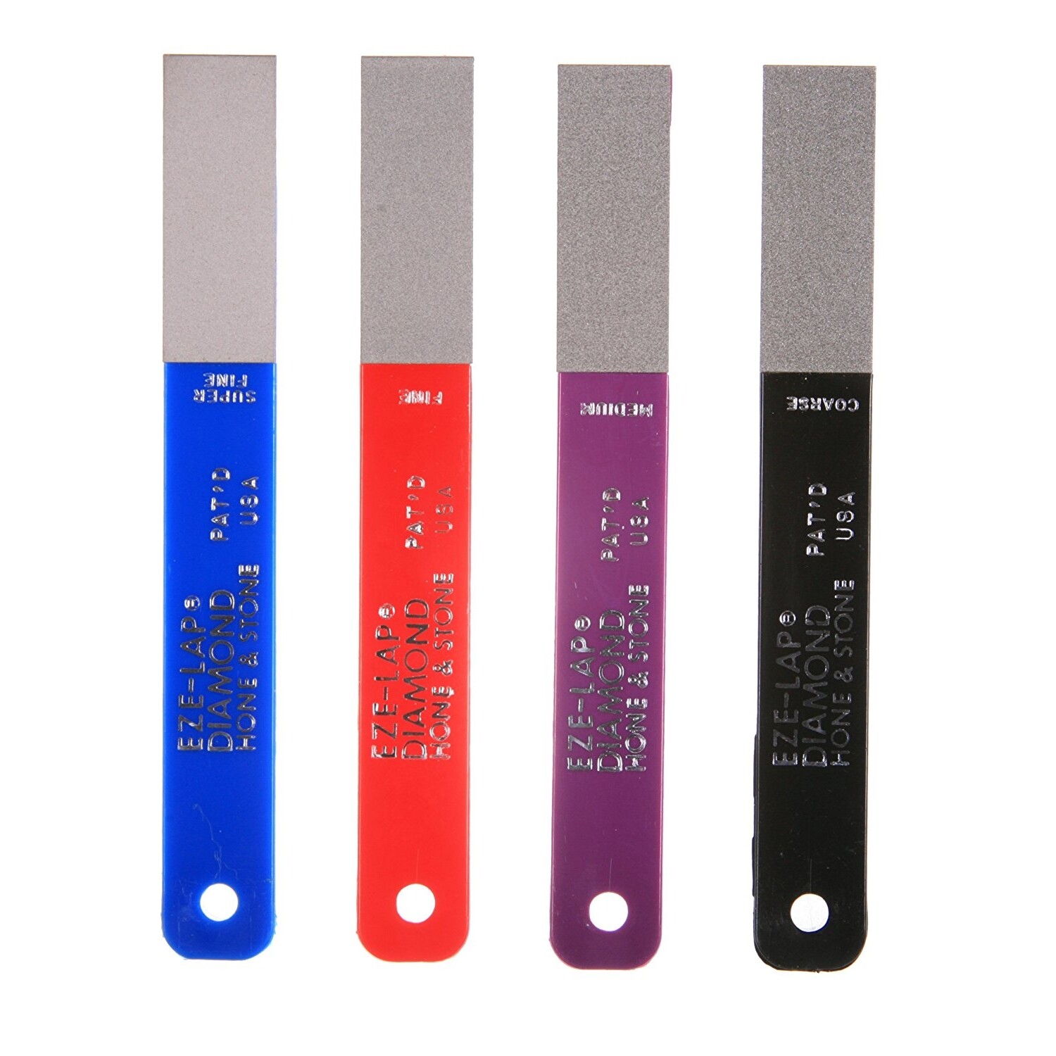 EZE-LAP 4pc Diamond Hones or Knife Sharpeners Set L-PAK 4