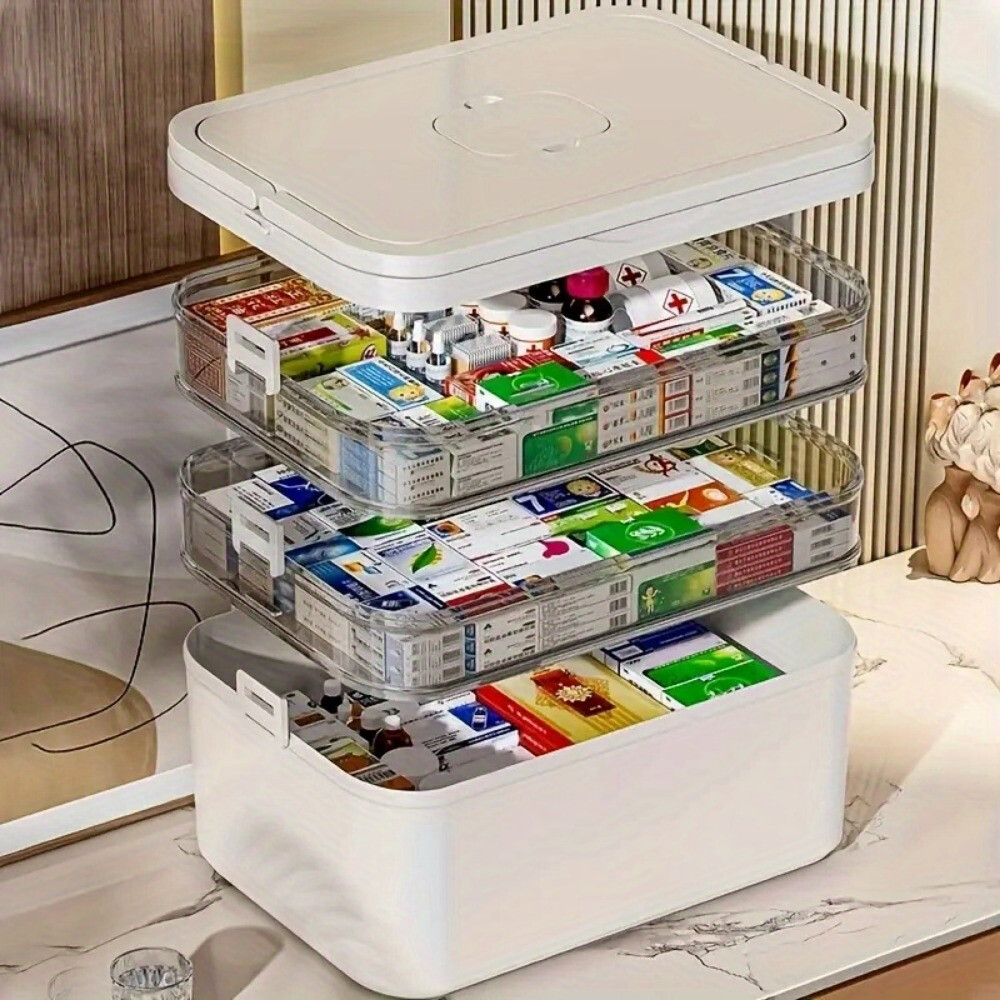 Medicine storage box,empty home emergency kit container,Transparent Storage Box